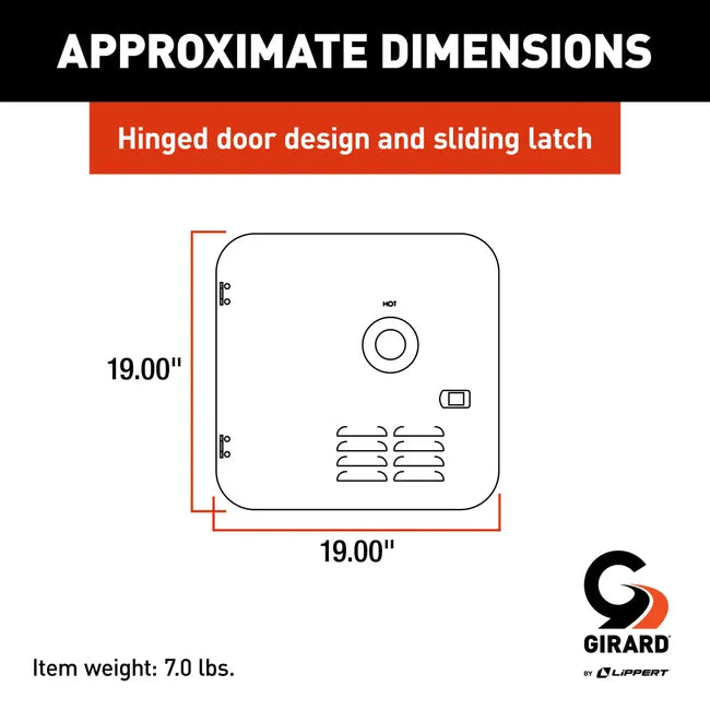 Girard RV Water Heater Door Installation Kit - 10-Gallon - Polar White