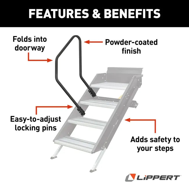 Lippert Solid Step® Entry Assist Handrail for RV Steps