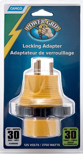 Camco 30A-30A RV Locking PowerGrip Adapter