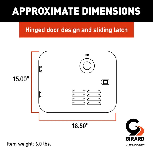 Girard RV Water Heater Door Installation Kit - 6-Gallon (Atwood/Dometic) - Polar White