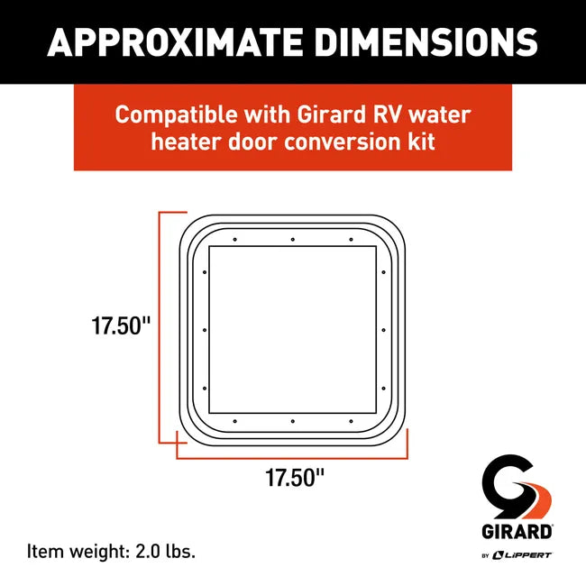 Girard RV Water Heater Door Trim Ring - White